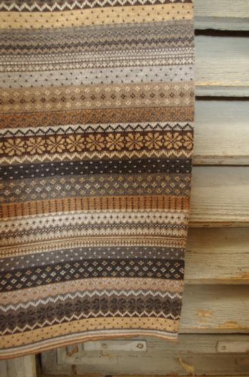 Preview: Wollrock, Strickrock Emmi Beige, Streifen von Invero Merino, Merinowolle, Detail